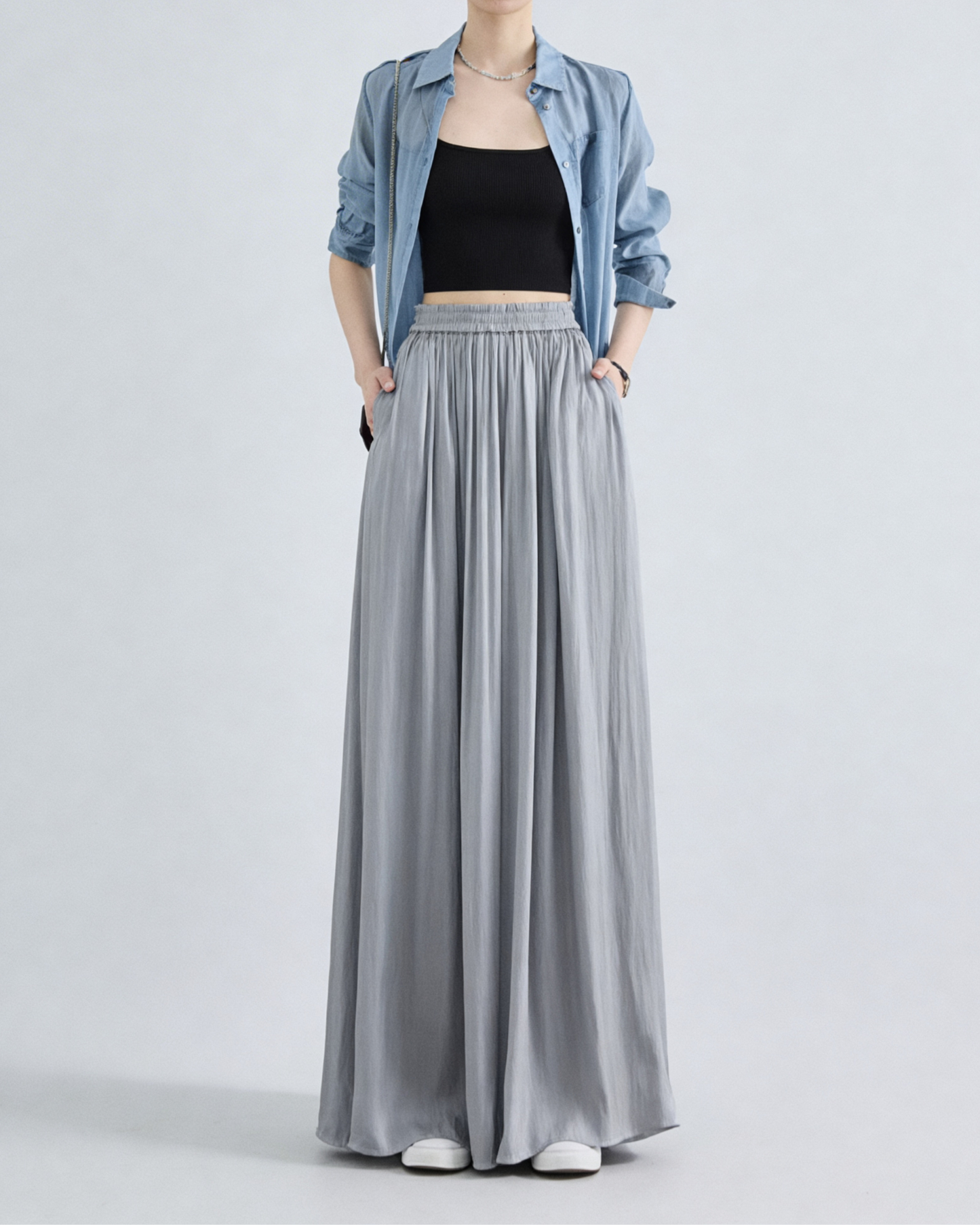 Flowy Draped Wide Pants - BT102