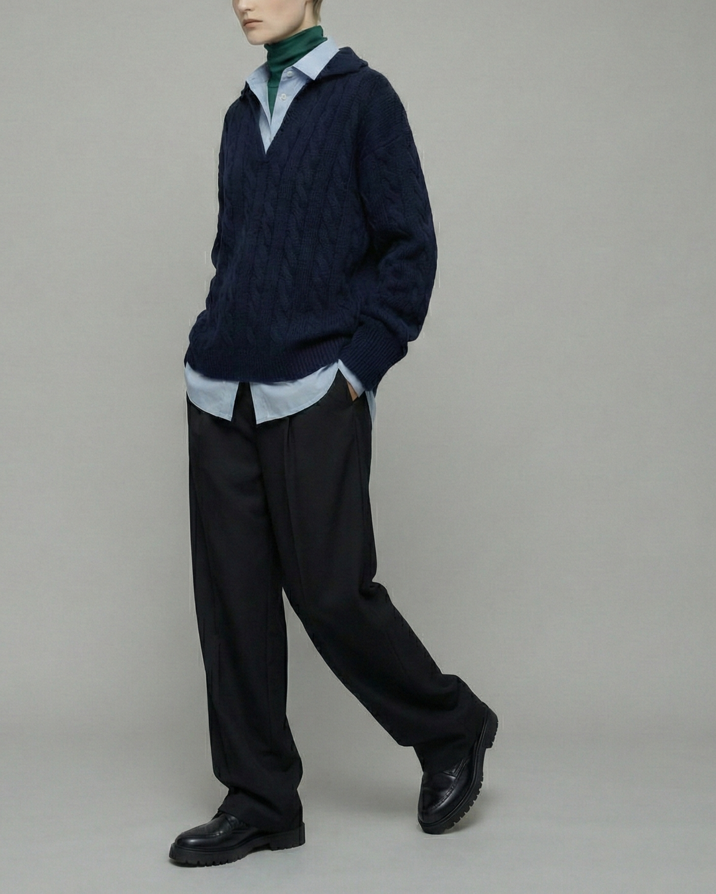 V-Neck Wool Sweater - KN032