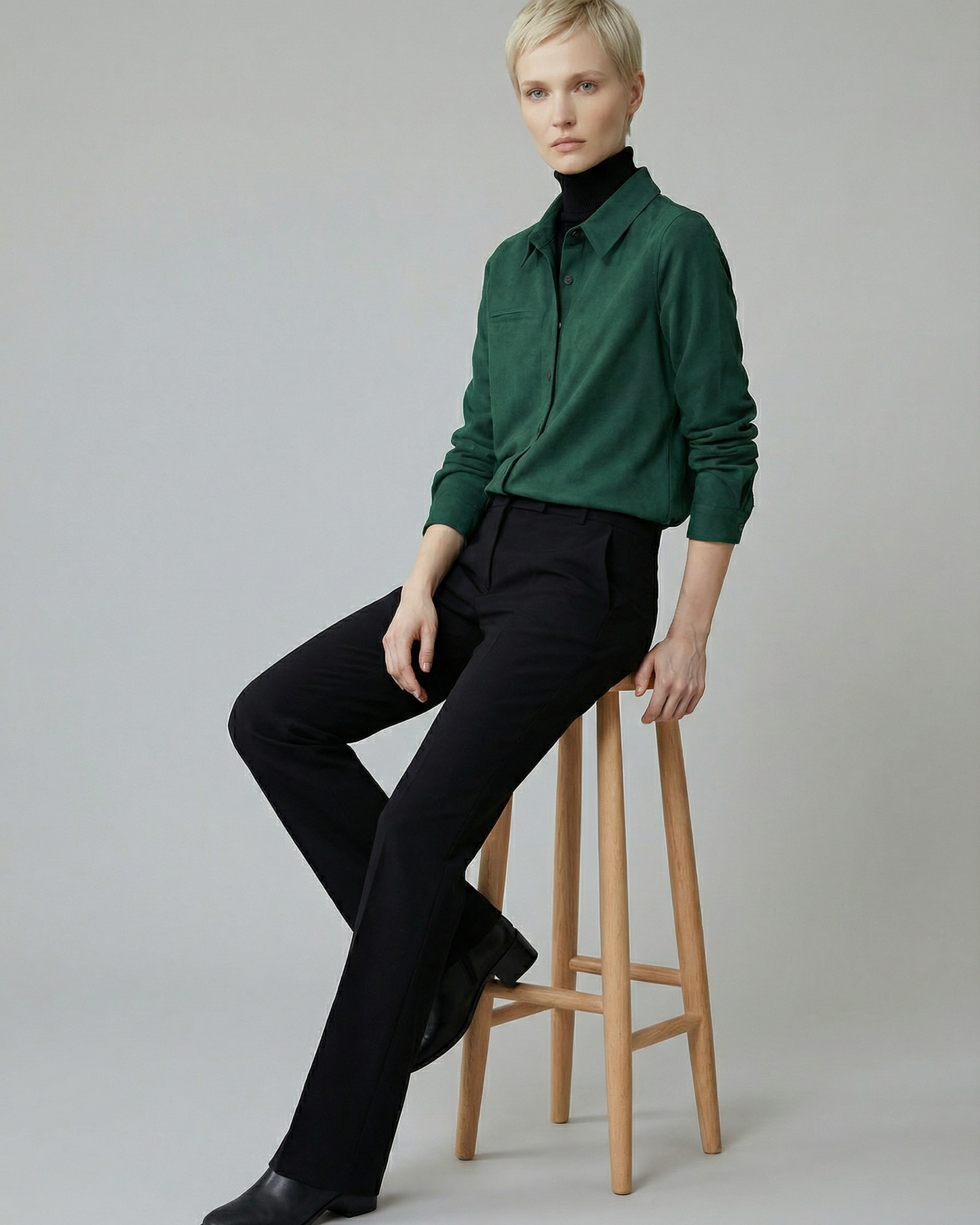 Dark Green Brushed Shirt - SH037