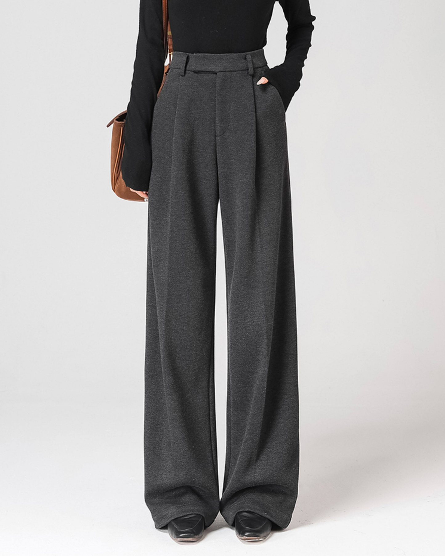 Wool-Touch Straight Pants - BT034