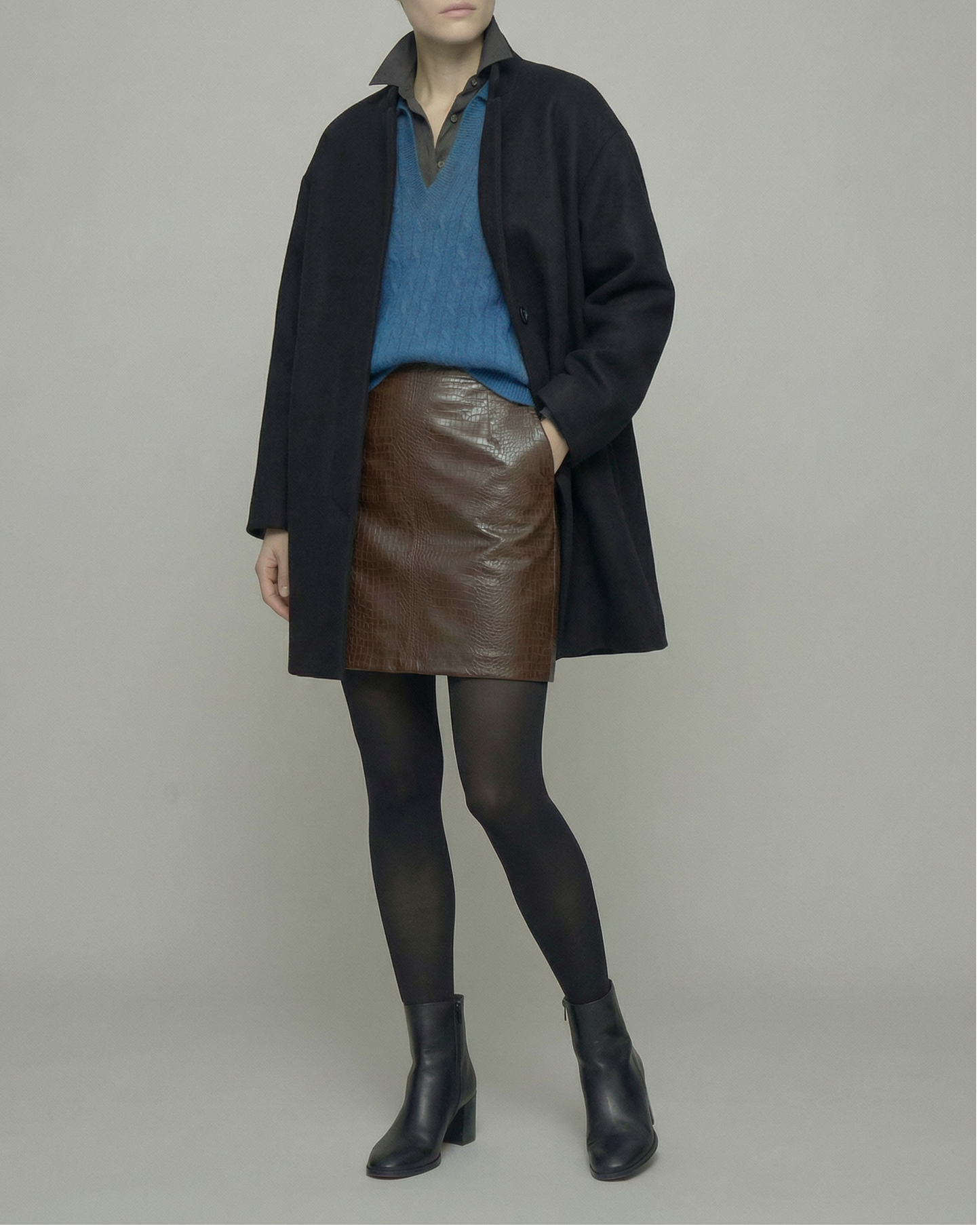 Teal Blue Wool Sweater - KN030