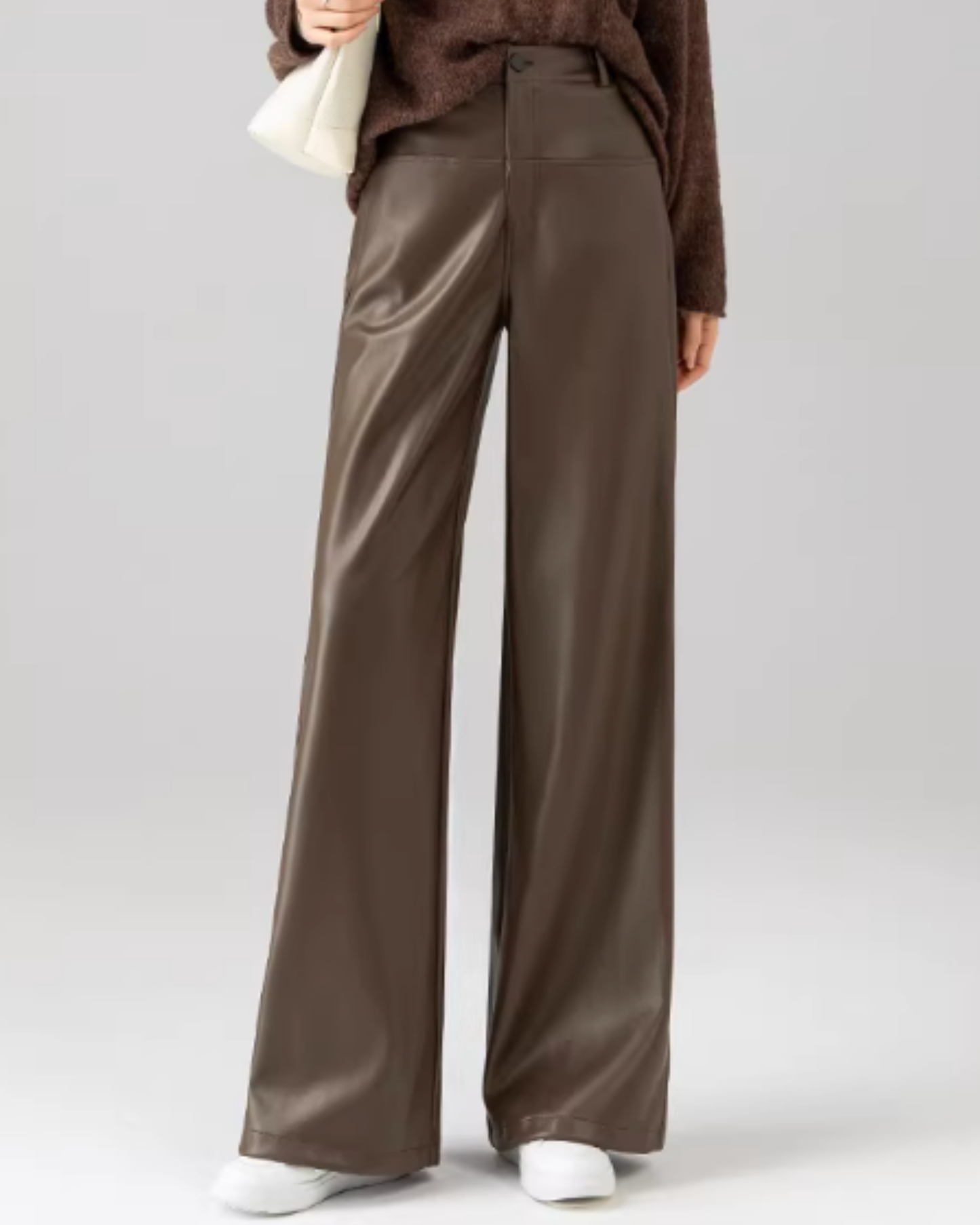 Faux Leather Wide Pants - BT032