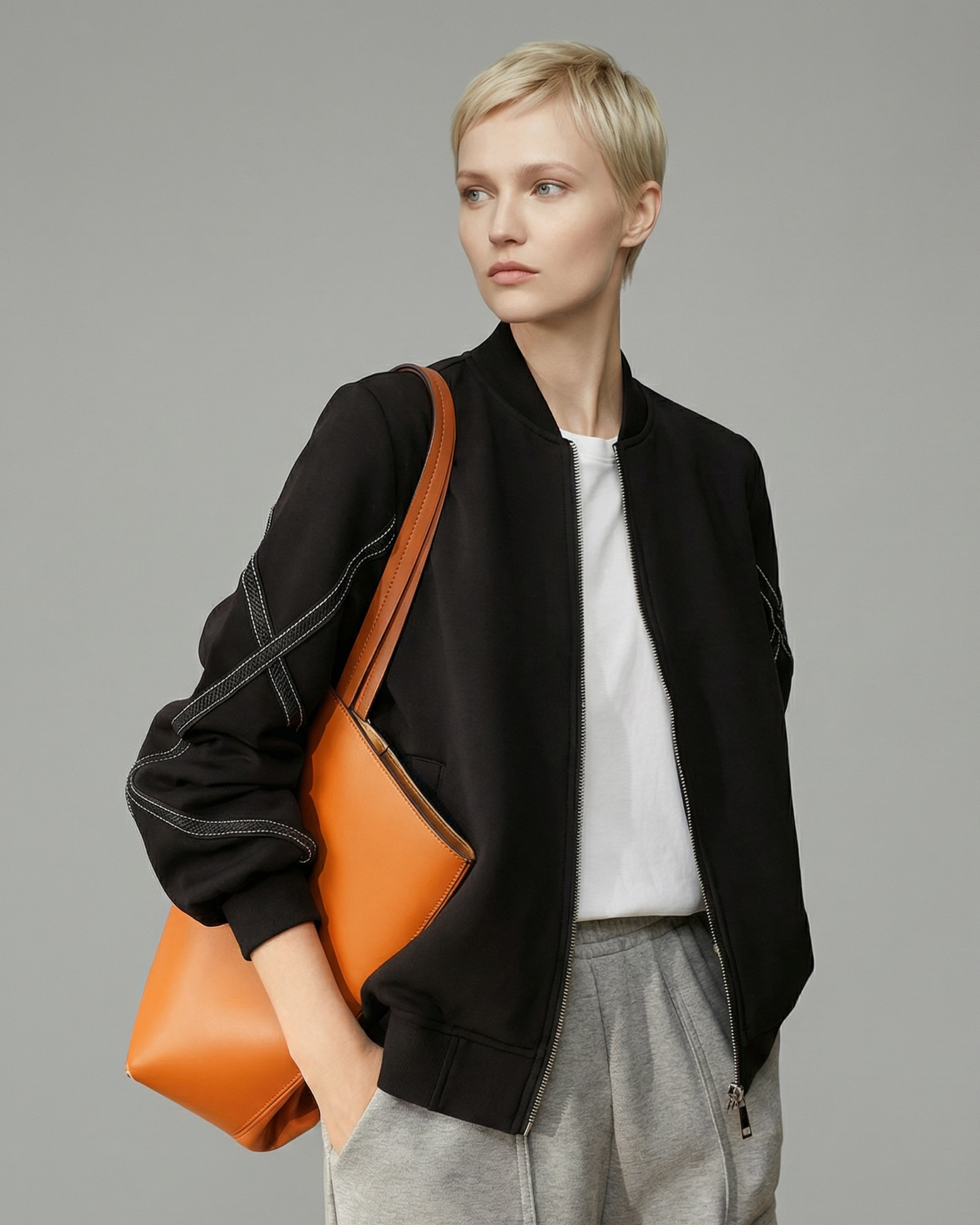 Stitch Stand Collar Jacket - OT033